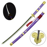 LED  Katana von ONE PIECE Roronoa Zoro Enma Lila  Bambus...